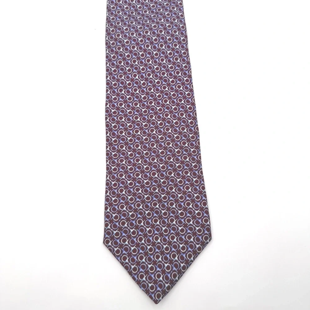 Brooks‎ Brothers Country Club Purple Horse Bit Geometric Pattern Silk Necktie